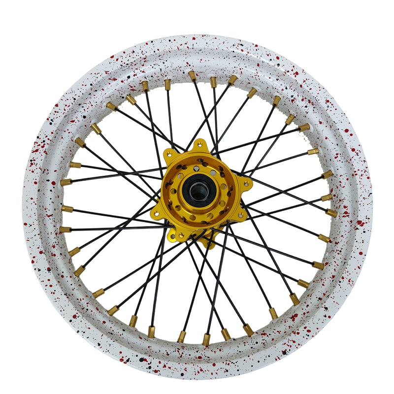 Llantas Supermotard con pintura Salpicada