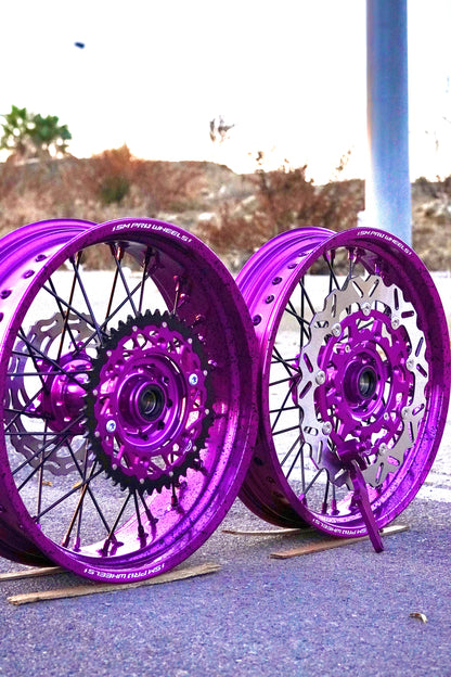 Llantas Supermotard con pintura Salpicada