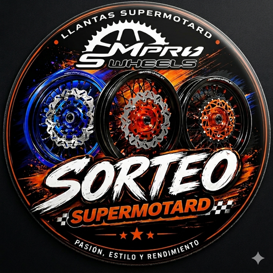 Llantas Supermotard oficiales de Smprowheels en kit completo y personalizable para motos supermotard.
