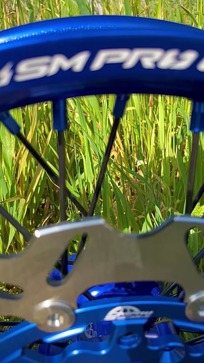 Llantas Supermotard bicolor azul/negro + accesorios